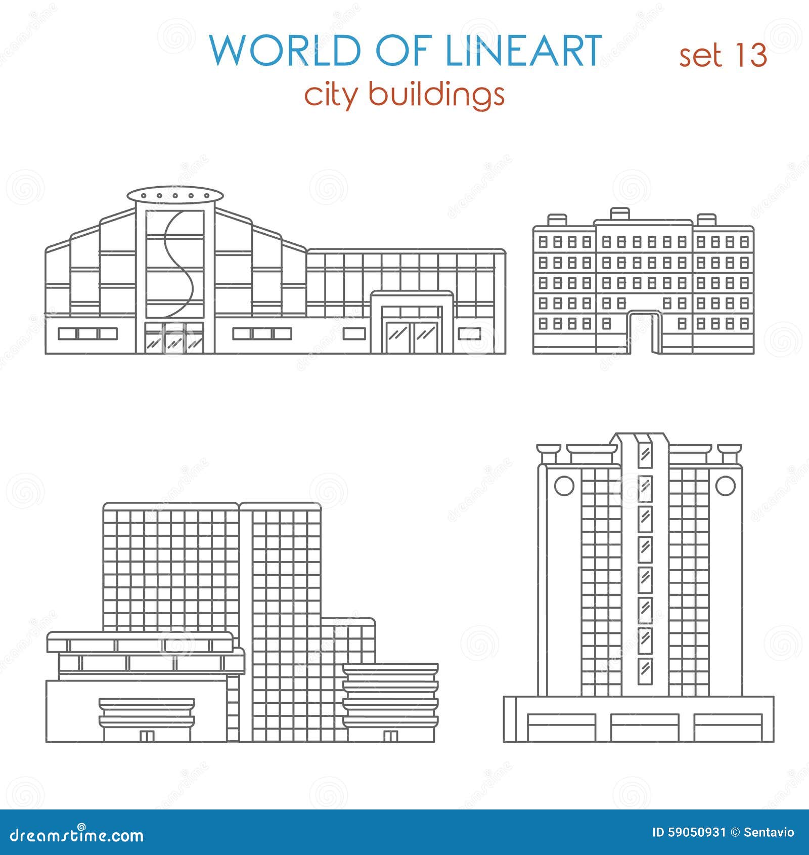 lineart architecture city modern public municipal building mall