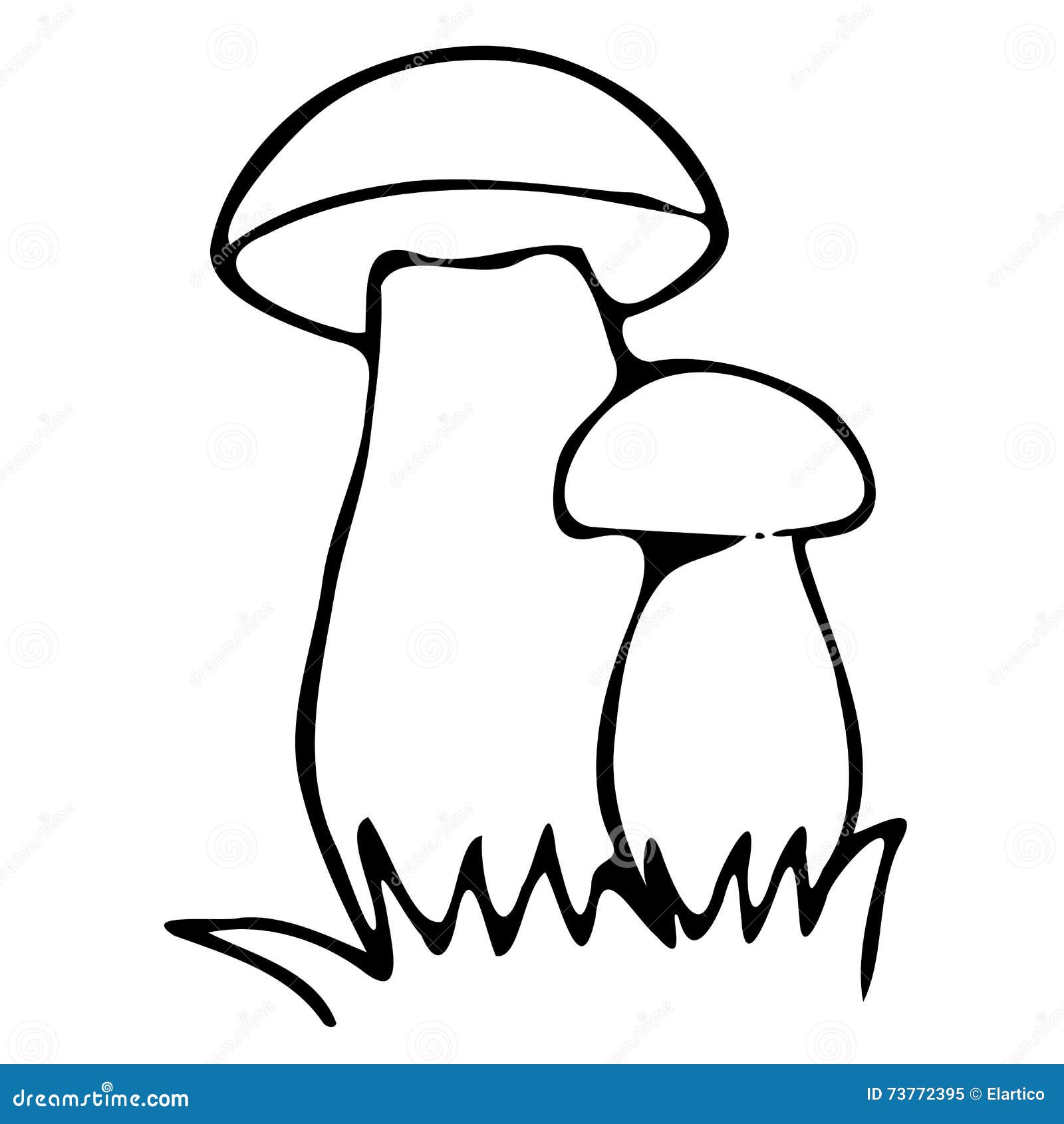 Lineart Mushrooms stock vector. Illustration of lineart - 73772395