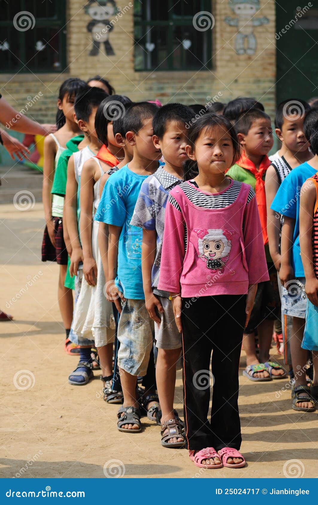 Lined Up The Children Editorial Photography Image Of School