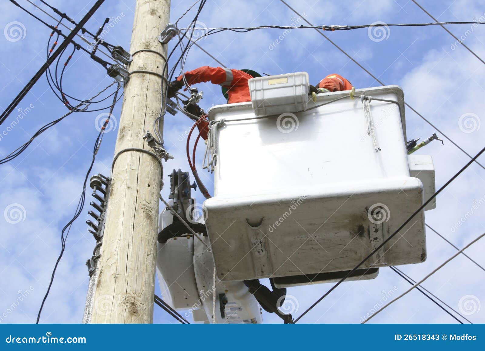 Linemen at Work stock image. Image of height, picker - 26518343