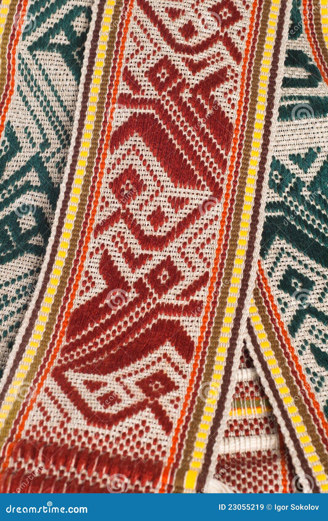 Linen Tape with a National Pattern Stock Image Image of canvas