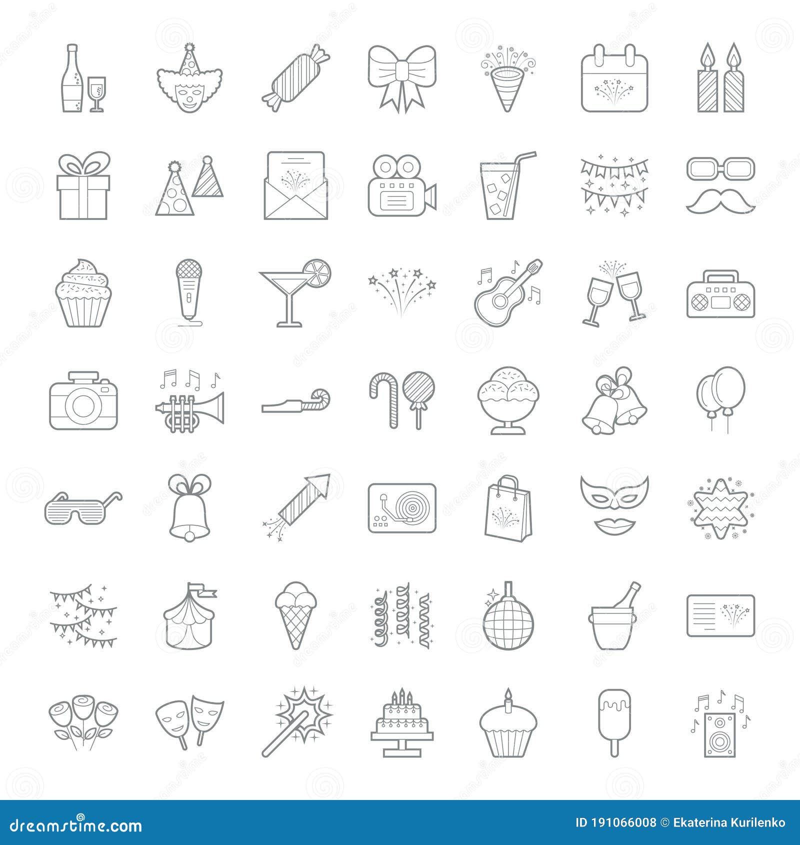 Liner party icons stock illustration. Illustration of cake 191066008