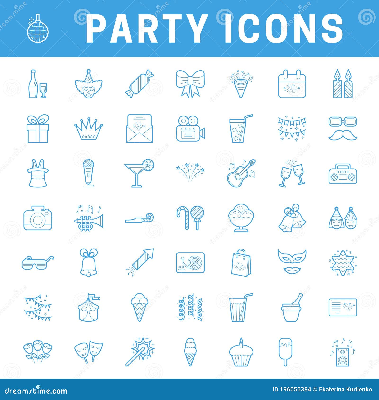 Liner party icons stock illustration. Illustration of champagne 196055384