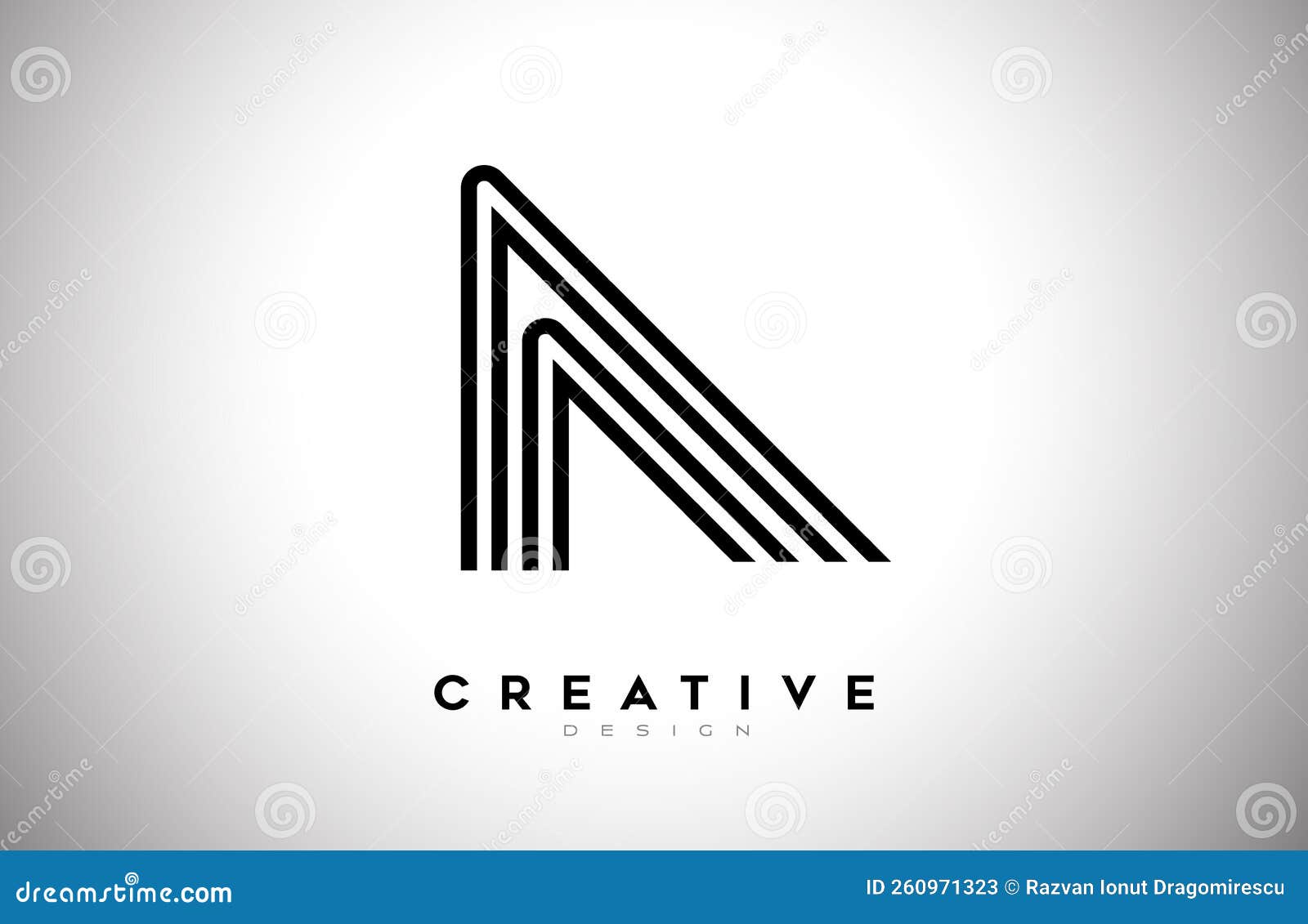 Lines Letter a Logo with Black Lines and Monogram Creative Style Design ...