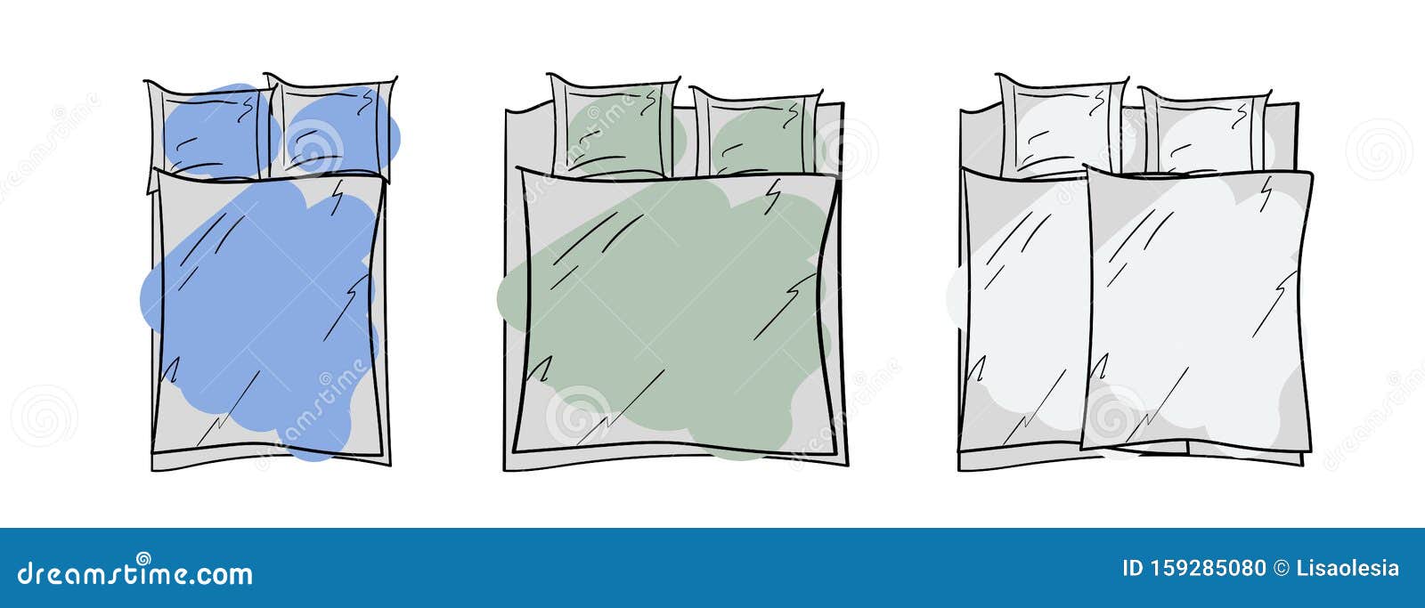 Linge De Lit De Differentes Tailles Un Simple Croquis Modele De Demonstration Des Modeles Dessin D Un Lit Illustration De Vecteur Illustration Du Croquis Objet