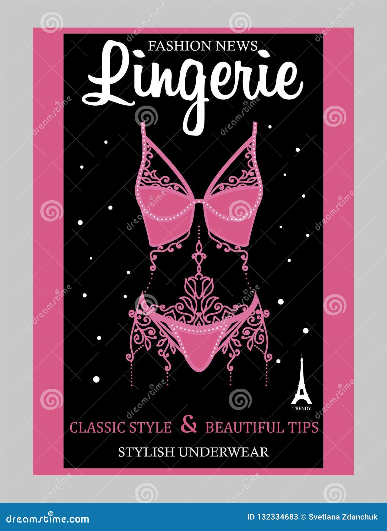 Lingerie Luxury Style Vector Tag Background. Stylish Design for