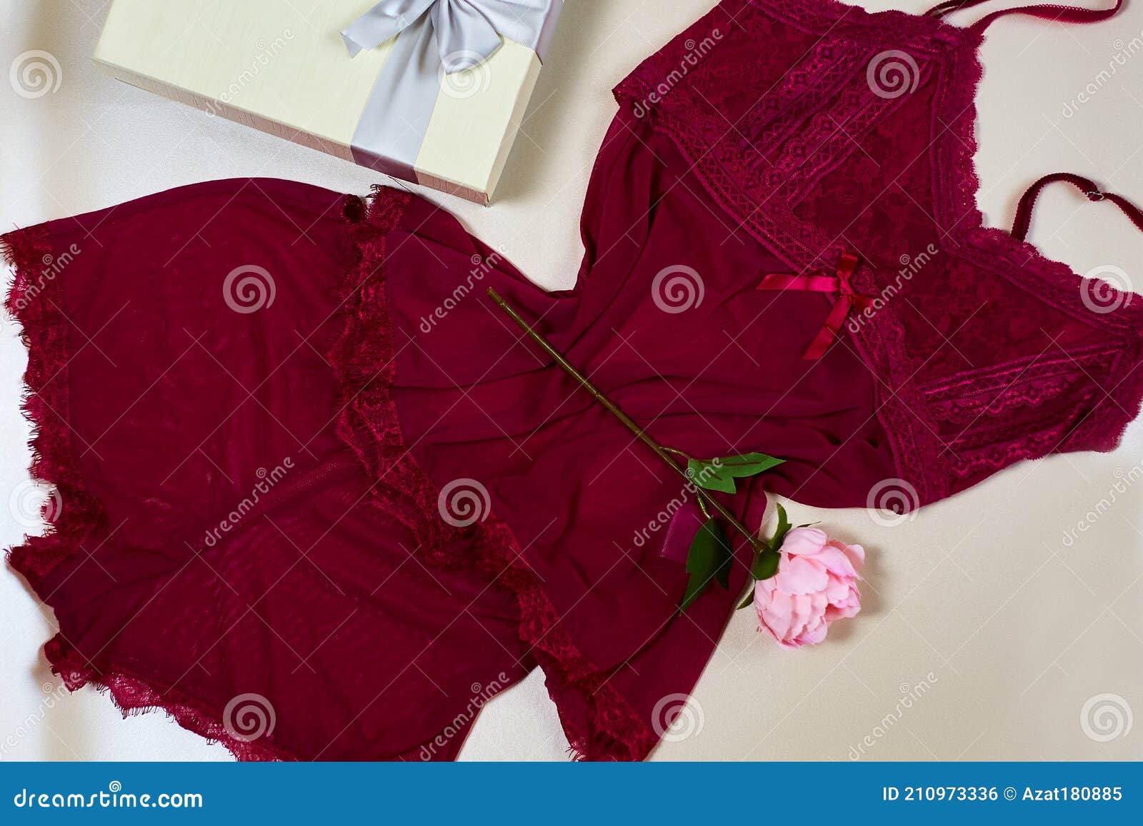 Lingerie Set Isolated on a Beige Background Stock Photo - Image of ...