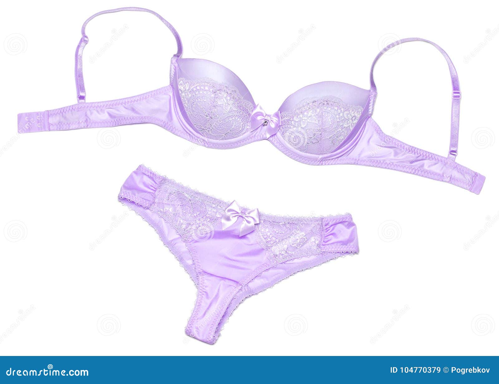 Lingerie Set Pastel Lilac Color on White Background Stock Image - Image of  private, lavender: 104770379