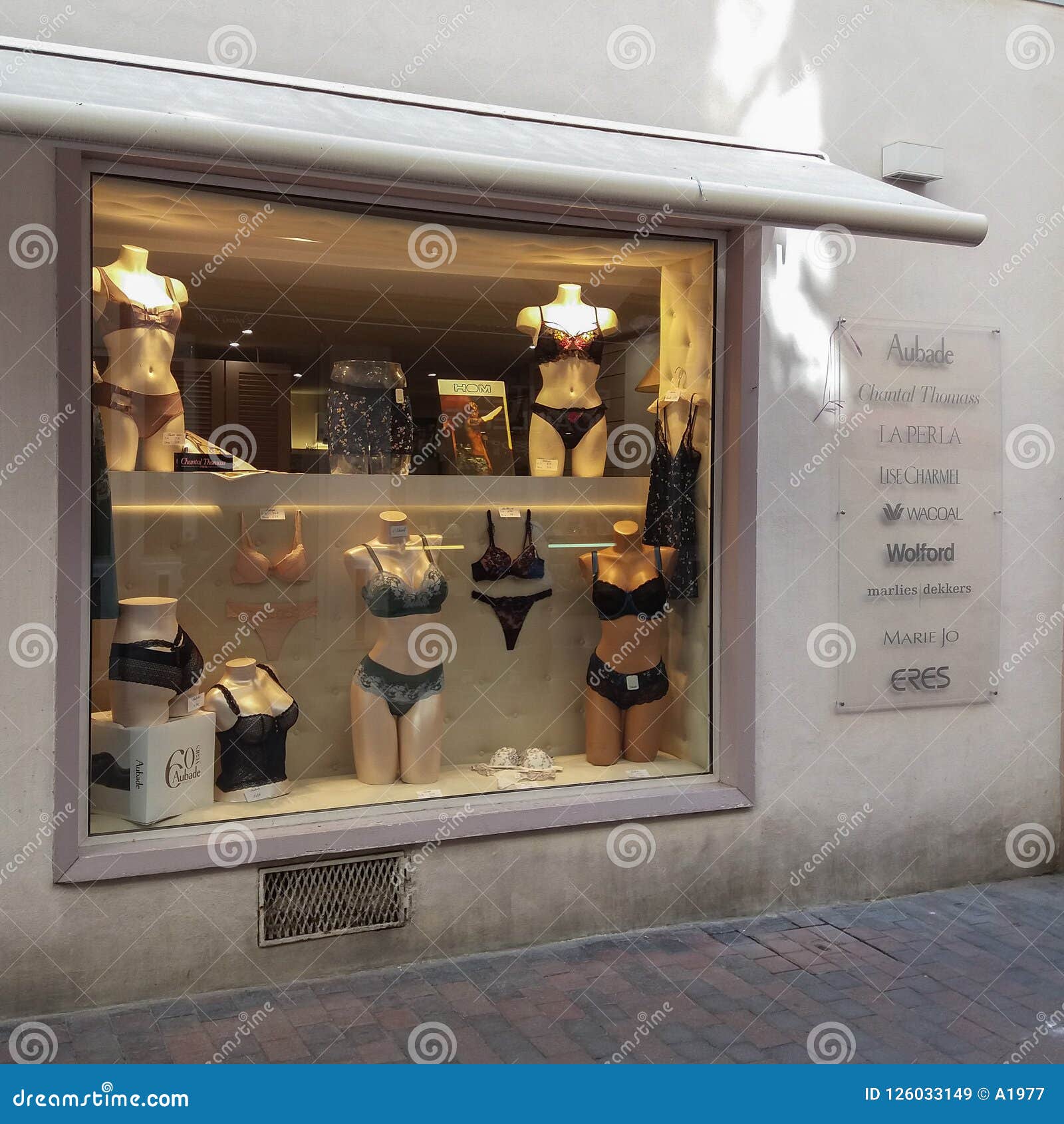 Lingerie Store Window Displaying Luxury Items Editorial Image ...