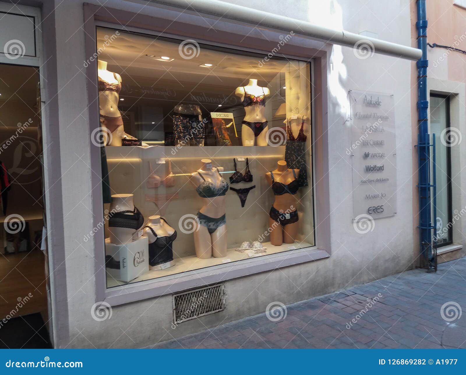 Lingerie Store Window Displaying Luxury Items Editorial Photography ...