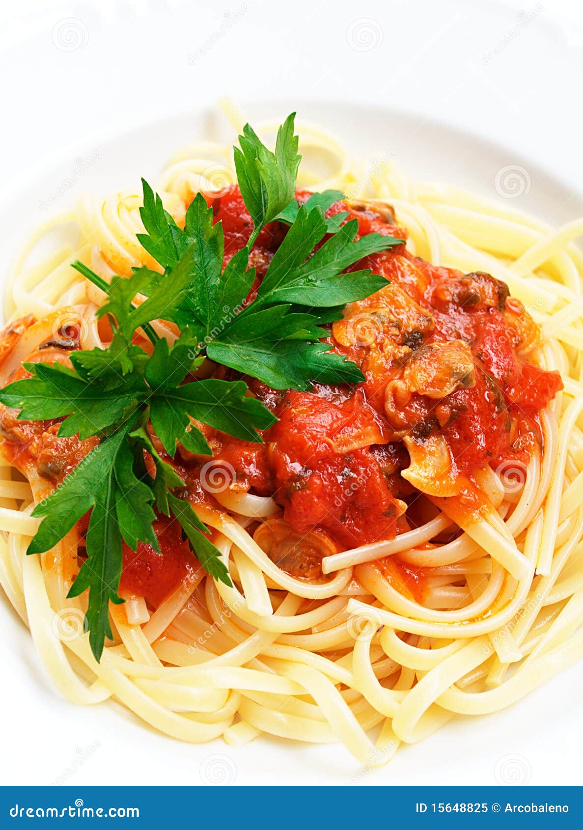 Linguine with Clams and Tomato Sauce Stock Image Image of lunch