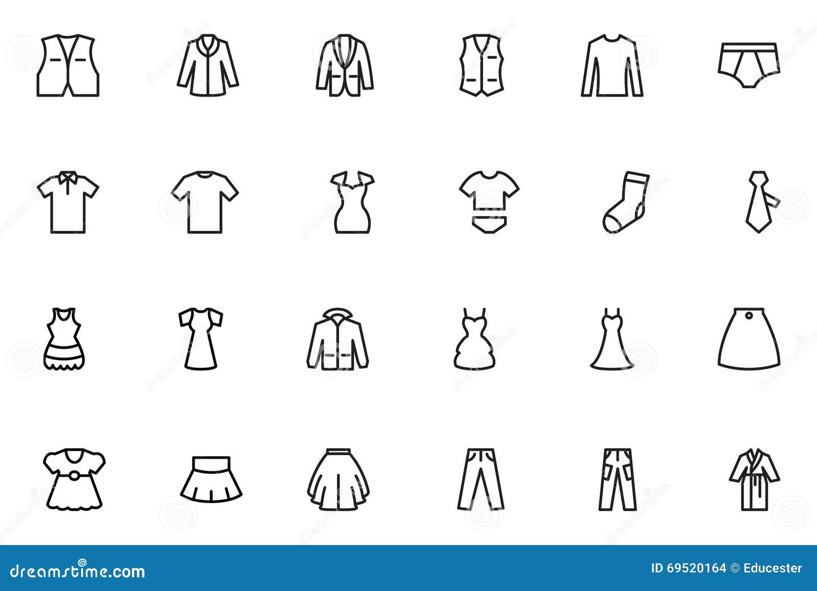 Linha De Roupa ícones 2 Do Vetor Ilustração Stock Ilustração de