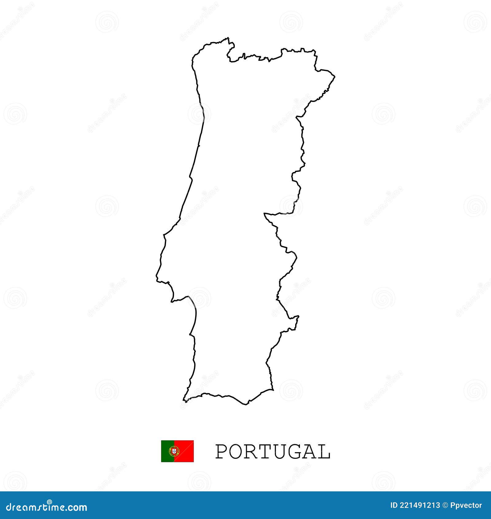 Mapa De Sinalizador De Contorno Portugal. Ilustração Vetorial Do Símbolo  Nacional. Desenho Gráfico Do Elemento Patriótico Ilustração do Vetor -  Ilustração de emblema, mapa: 228036097