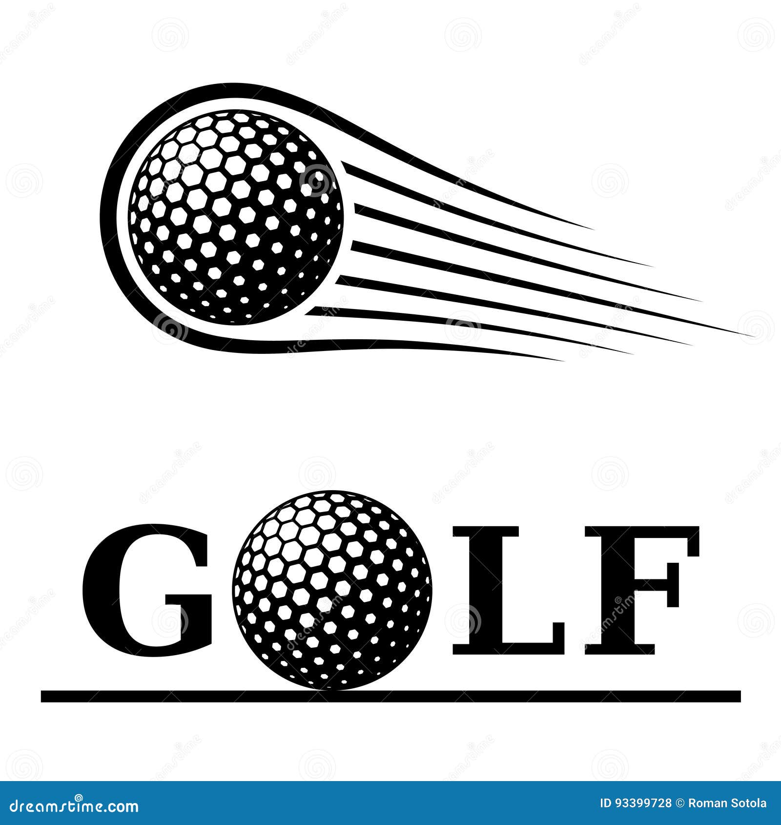 Linha De Movimento Da Bola De Golfe - Símbolo De Texto Ilustração do Vetor  - Ilustração de emblema, desenho: 93399728, image size:1600x1690