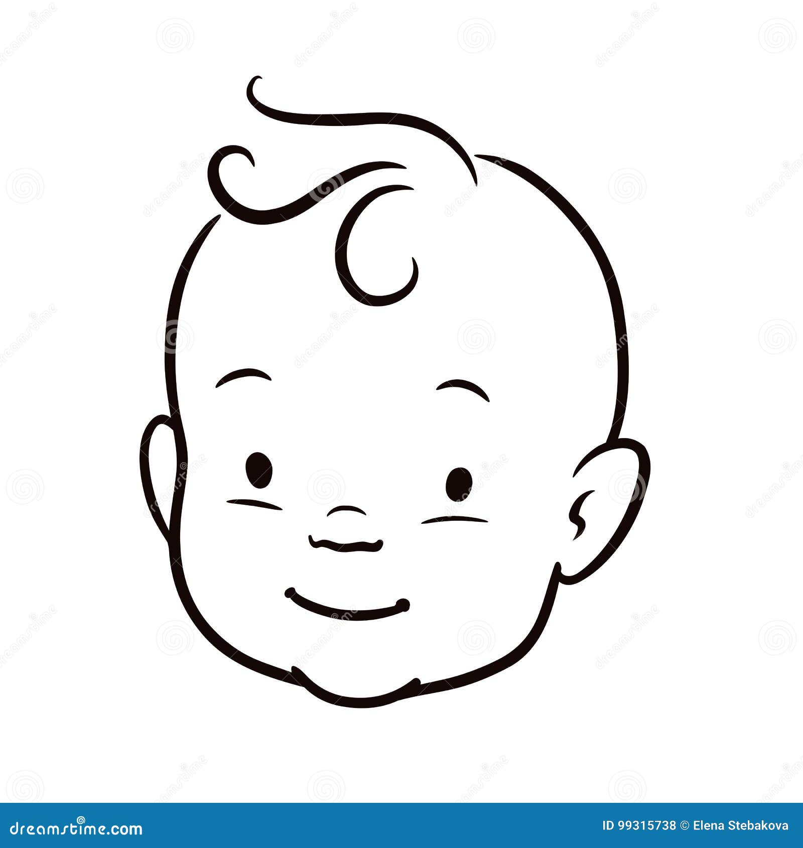Cara Do Bebê Dos Desenhos Animados Ilustração do Vetor