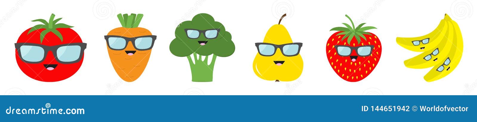 Ilustração vetorial personagem de fruta morango com óculos de sol