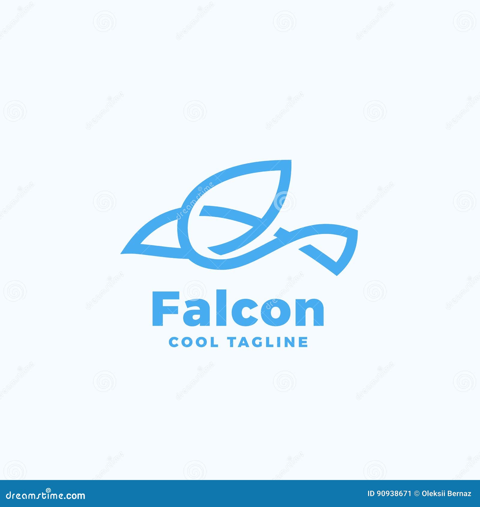 Linie Art Falke Symbol Abstrakte Vektor Ikone Zeichen Oder Logo Template Vektor Abbildung Illustration Von Konzept Kunst