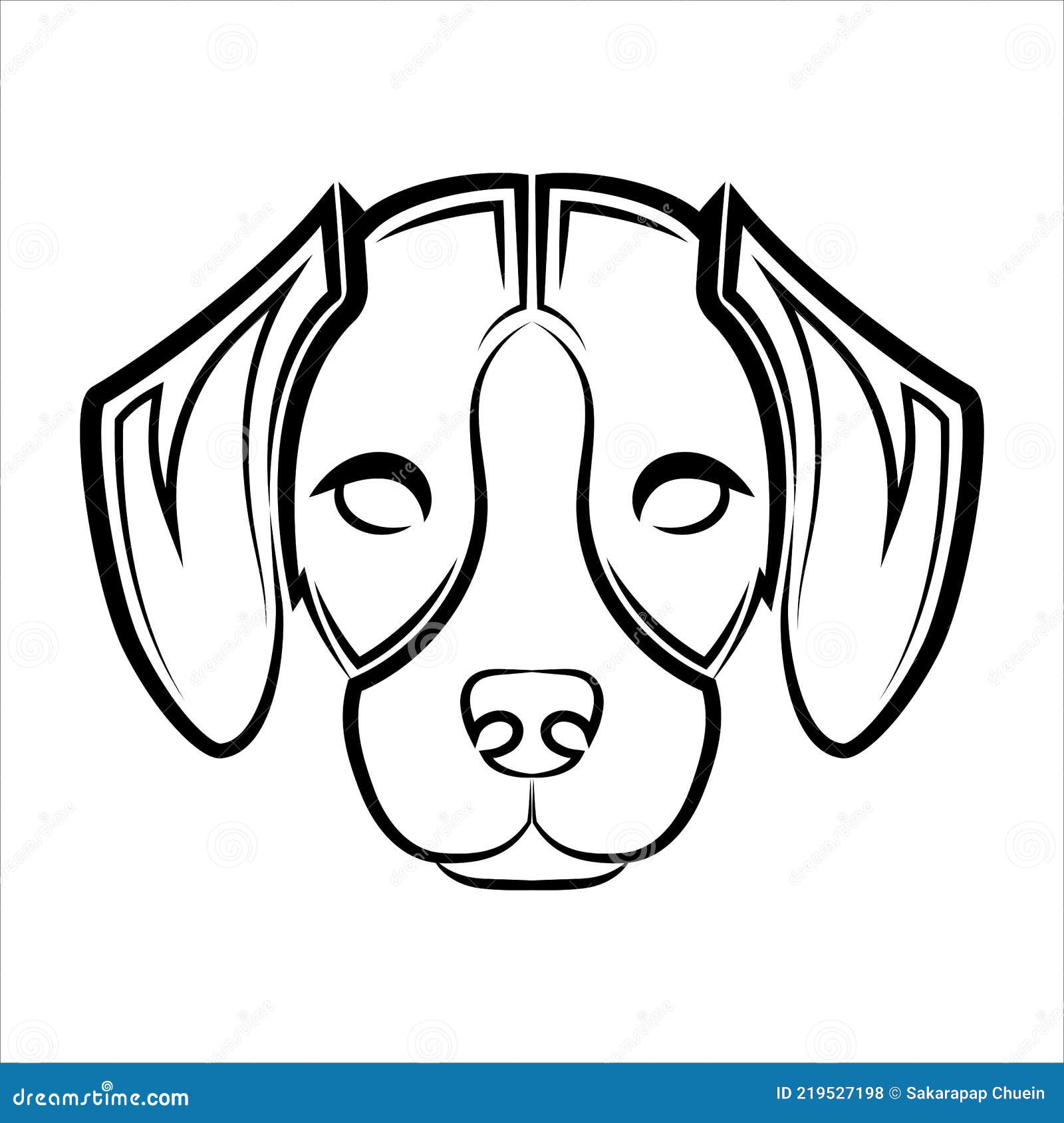 Line Art Der Vorderseite Des Beagle Hund Kopf Gute Verwendung Für Symbol Maskottsymbol Avatar Tattoo T Shirt Design Oder Vektor Abbildung - Illustration von karikatur, tier: 219527198