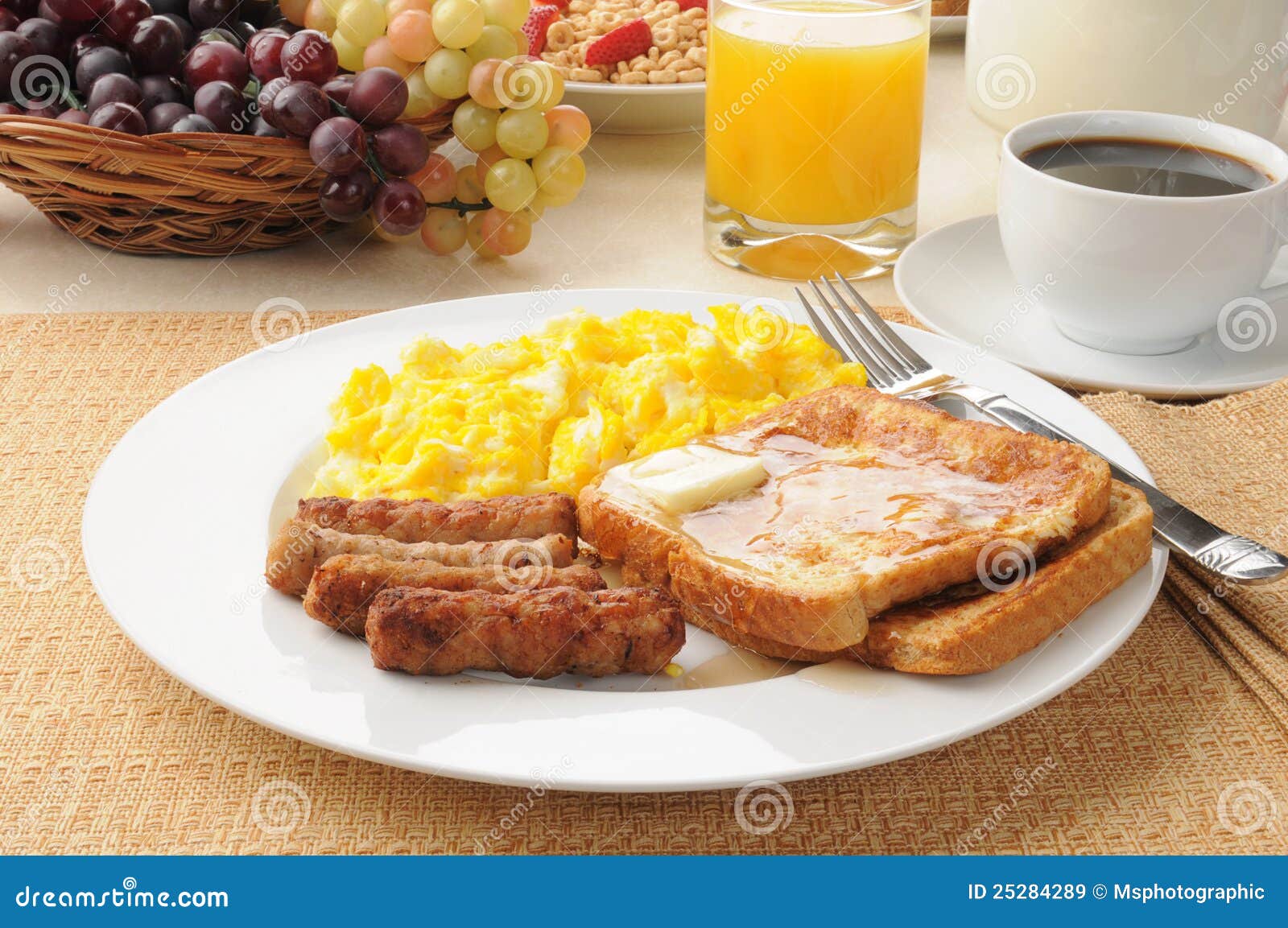 Link Sausage and French Toast Breakfast Stock Image Image of maple
