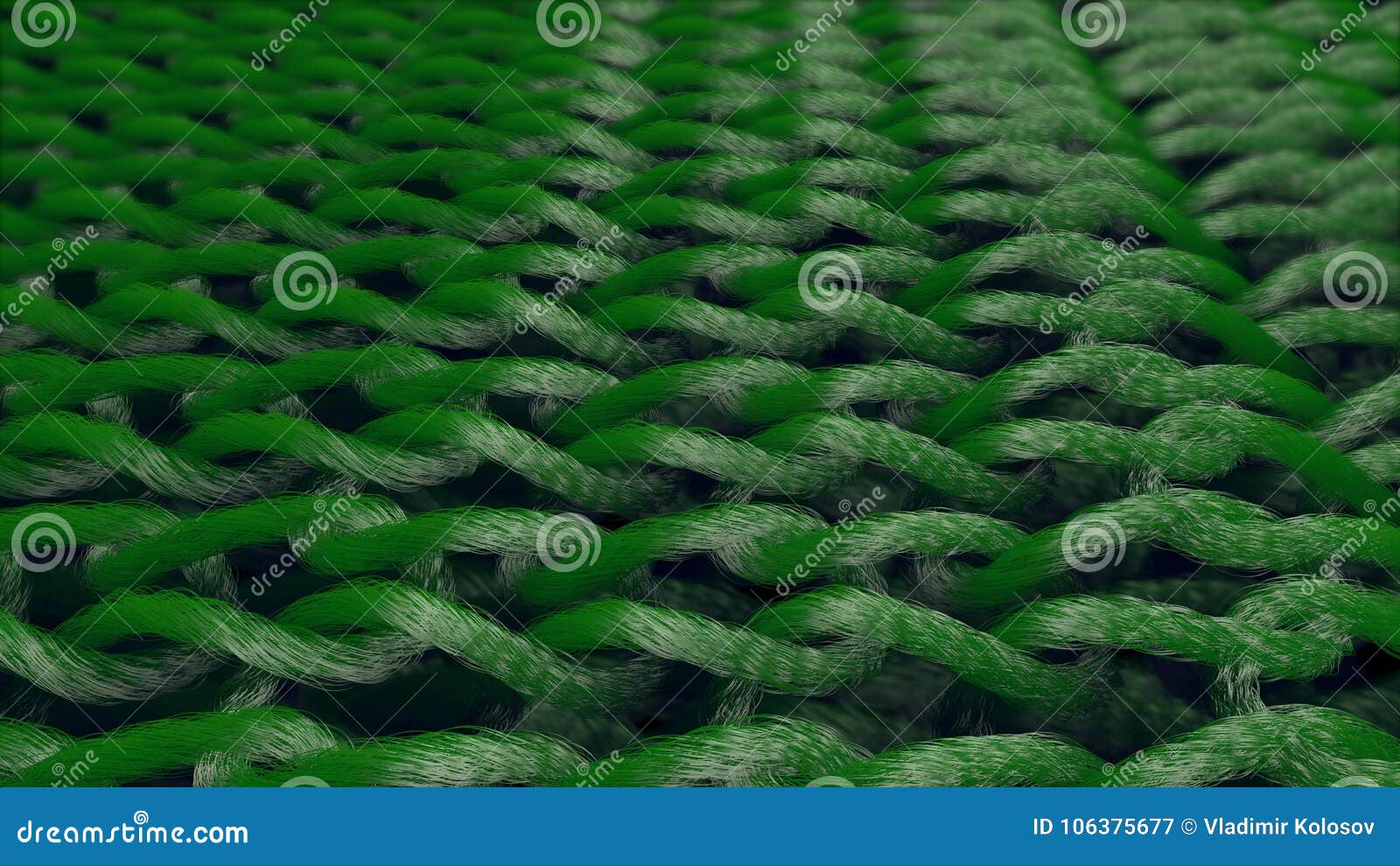 linked green material fibers