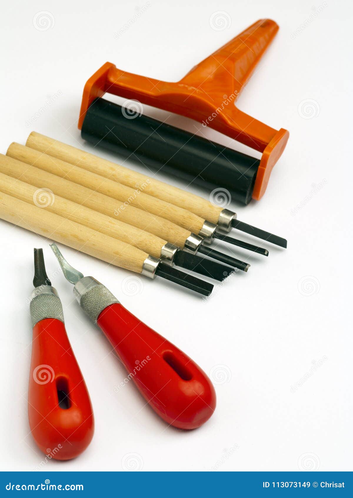 Linocut Materials and Tools Stock Image Image of studio, linocut 113073149