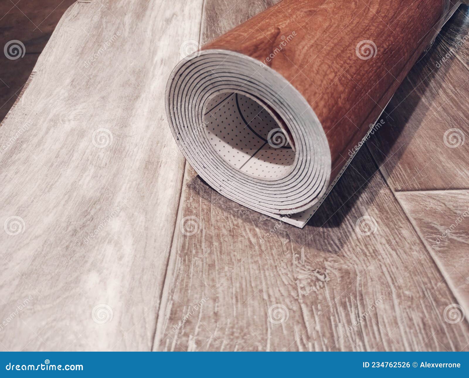 Linoleum. a Roll of Linoleum is in the Flooring Warehouse Stock Photo ...