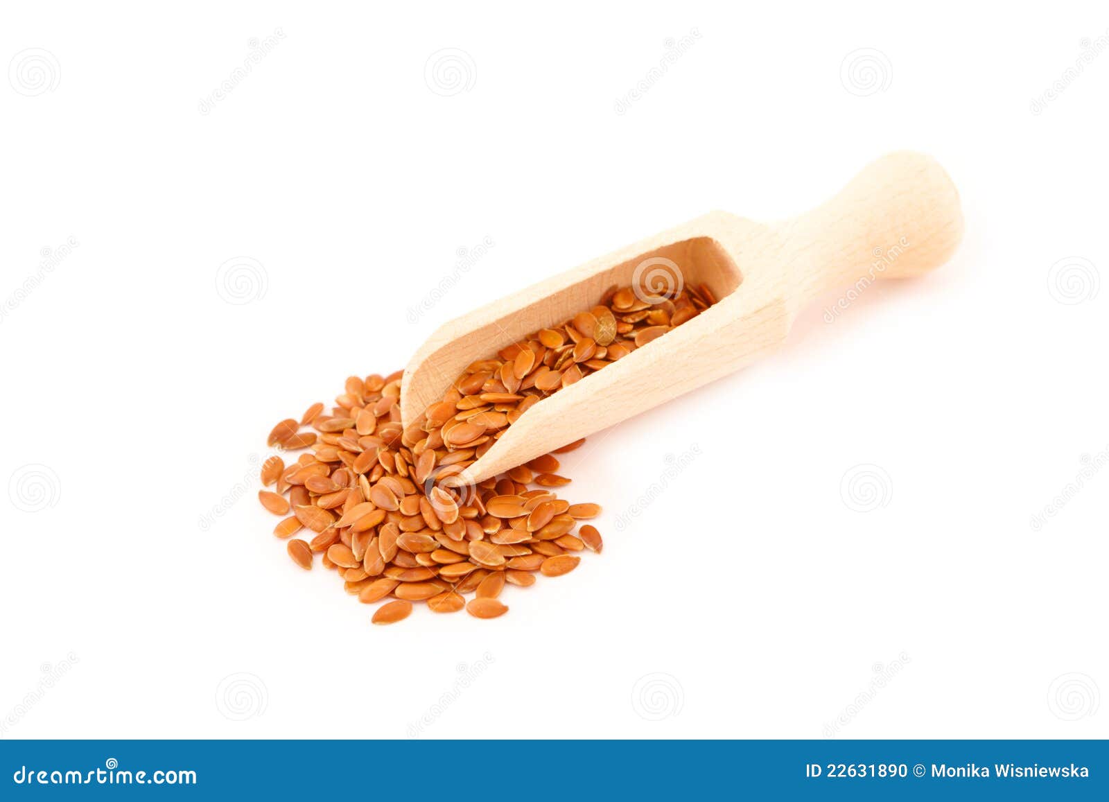 Linseed on wooden spoon stock photo. Image of plant, herb 22631890
