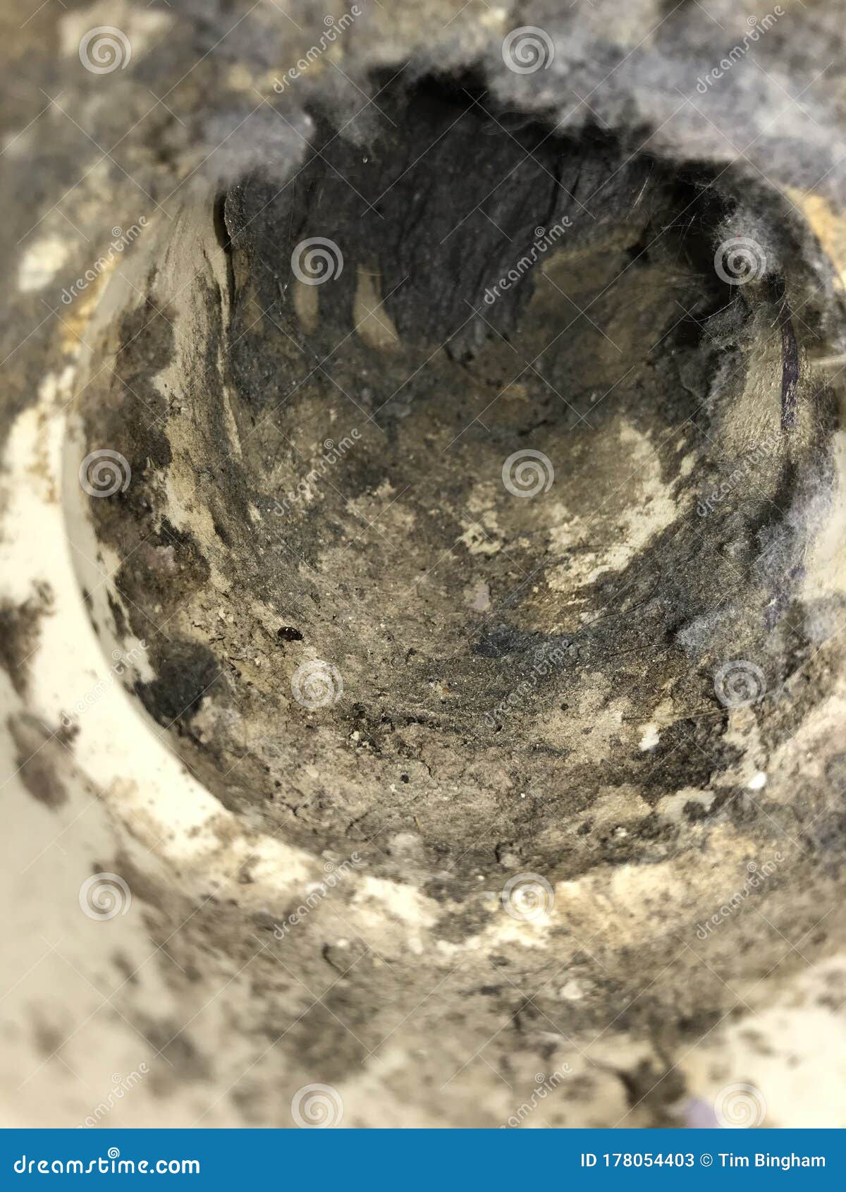 Dirty Lint Build Up in Dryer Vent Pipe Stock Image Image of lint