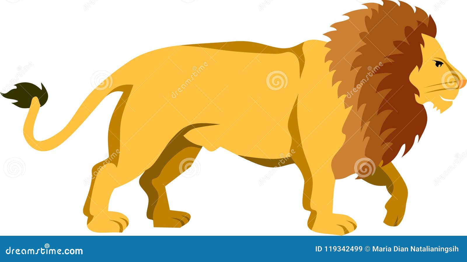 The Walking Lion Mammal Animal Stock Vector - Illustration of vector ...