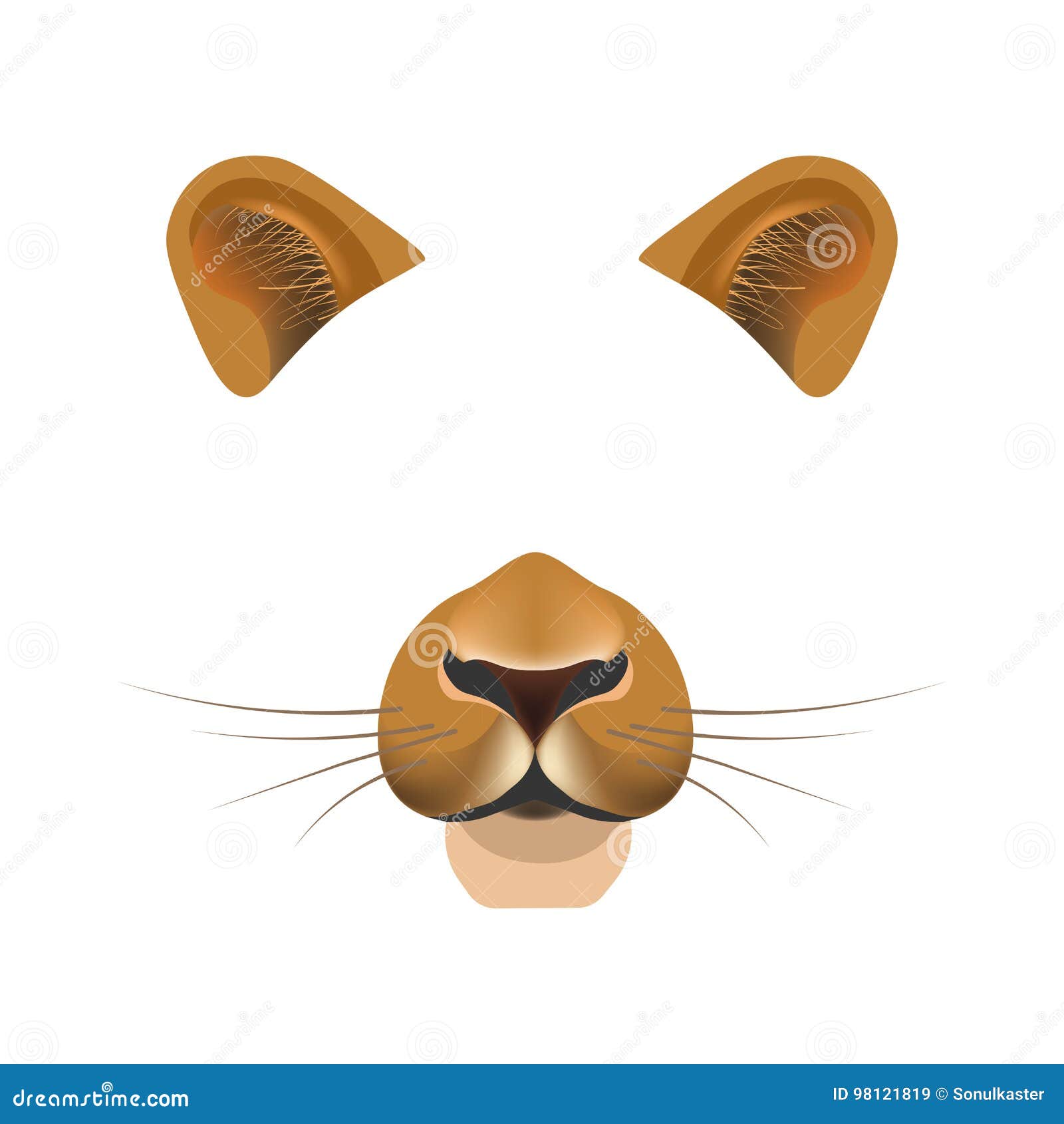 Lion Animal Face Filter Template Video Chat Photo Effect Vector Isolated  Icon Stock Vector - Illustration of design, construct: 98121819