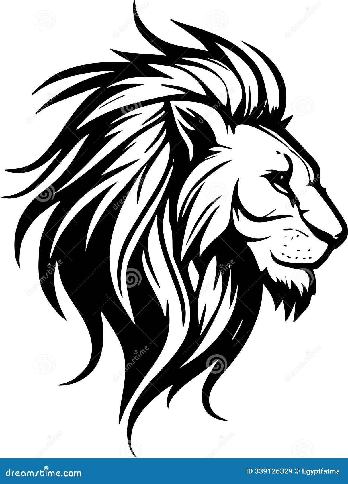 lion - black and white  