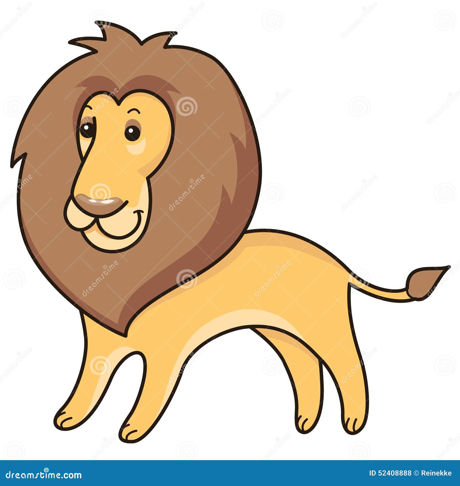 Lion stock vector. Illustration of cheerful, animal, furry - 52408888