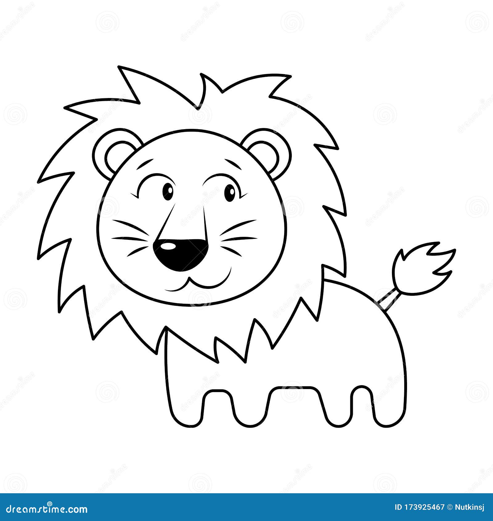 A Lion Cartoon Colorless stock vector. Illustration of drawing - 173925467 A Lion Cartoon Colorless stock vector. Illustration of drawing - 173925467