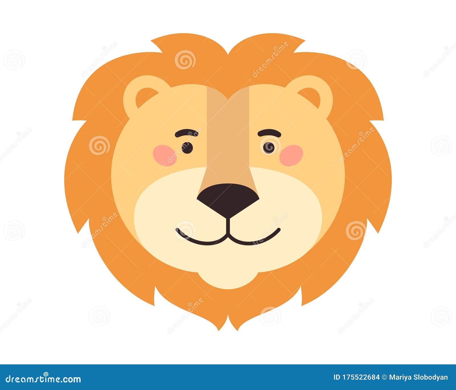 Lion Cartoon Face. King Leo. Stock Vector - Illustration of drawing, head:  175522684