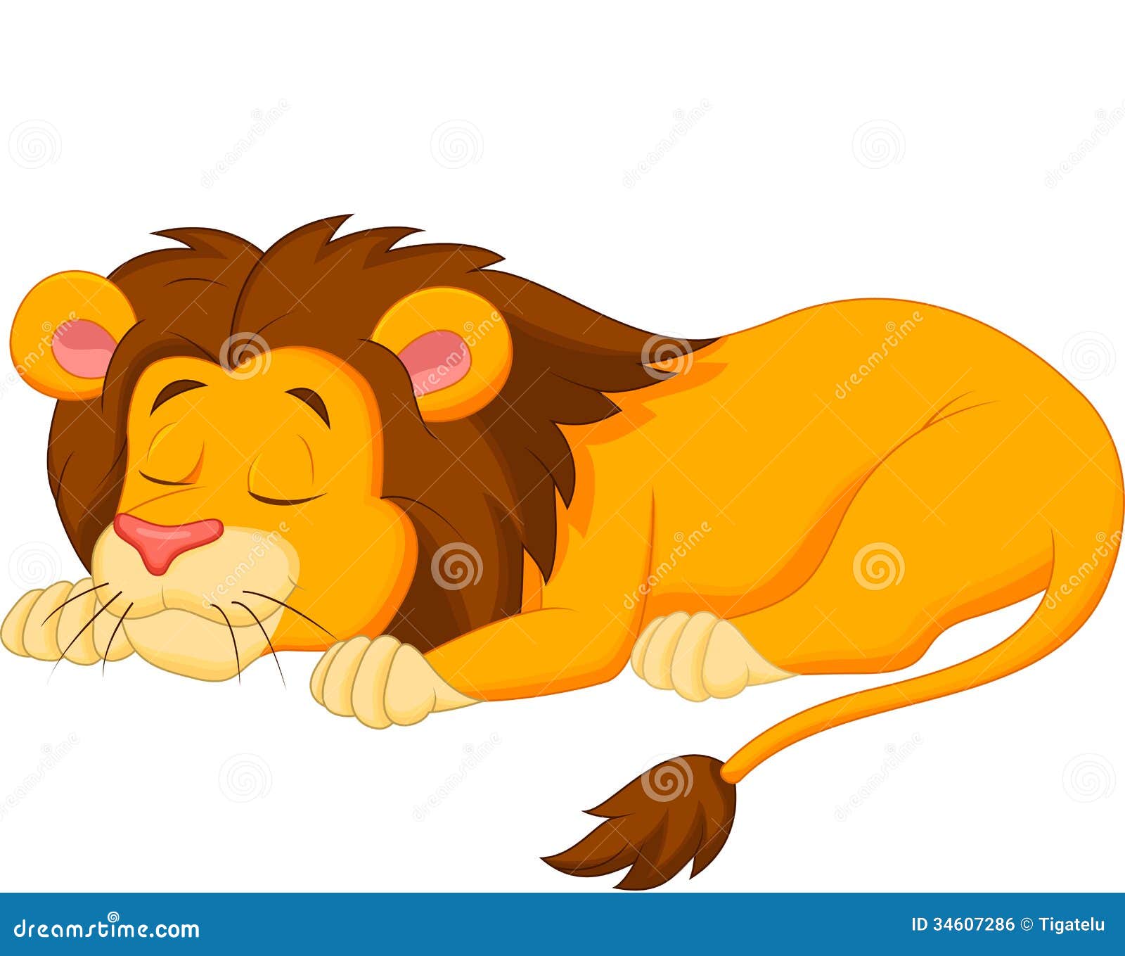 lion cartoon sleeping