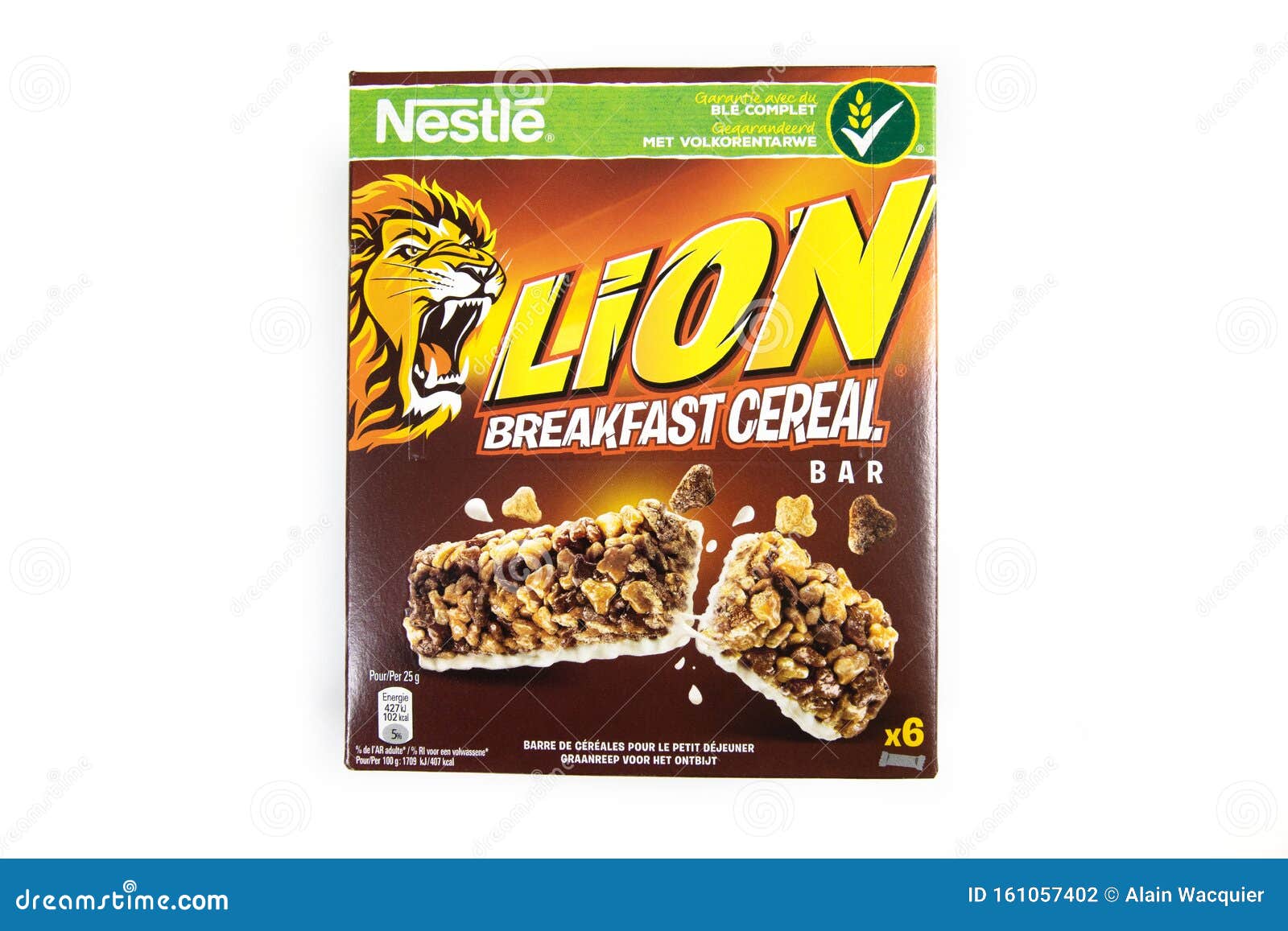 Lion cereal bar editorial photography. Image of cereal 161057402