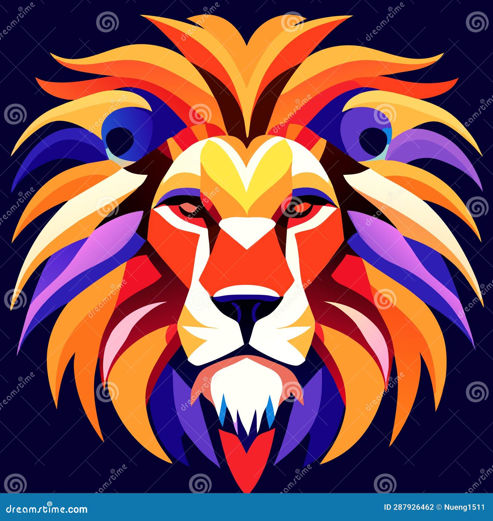 Lion Colorful Head Logo Template Design Vector Icon Stock Vector ...