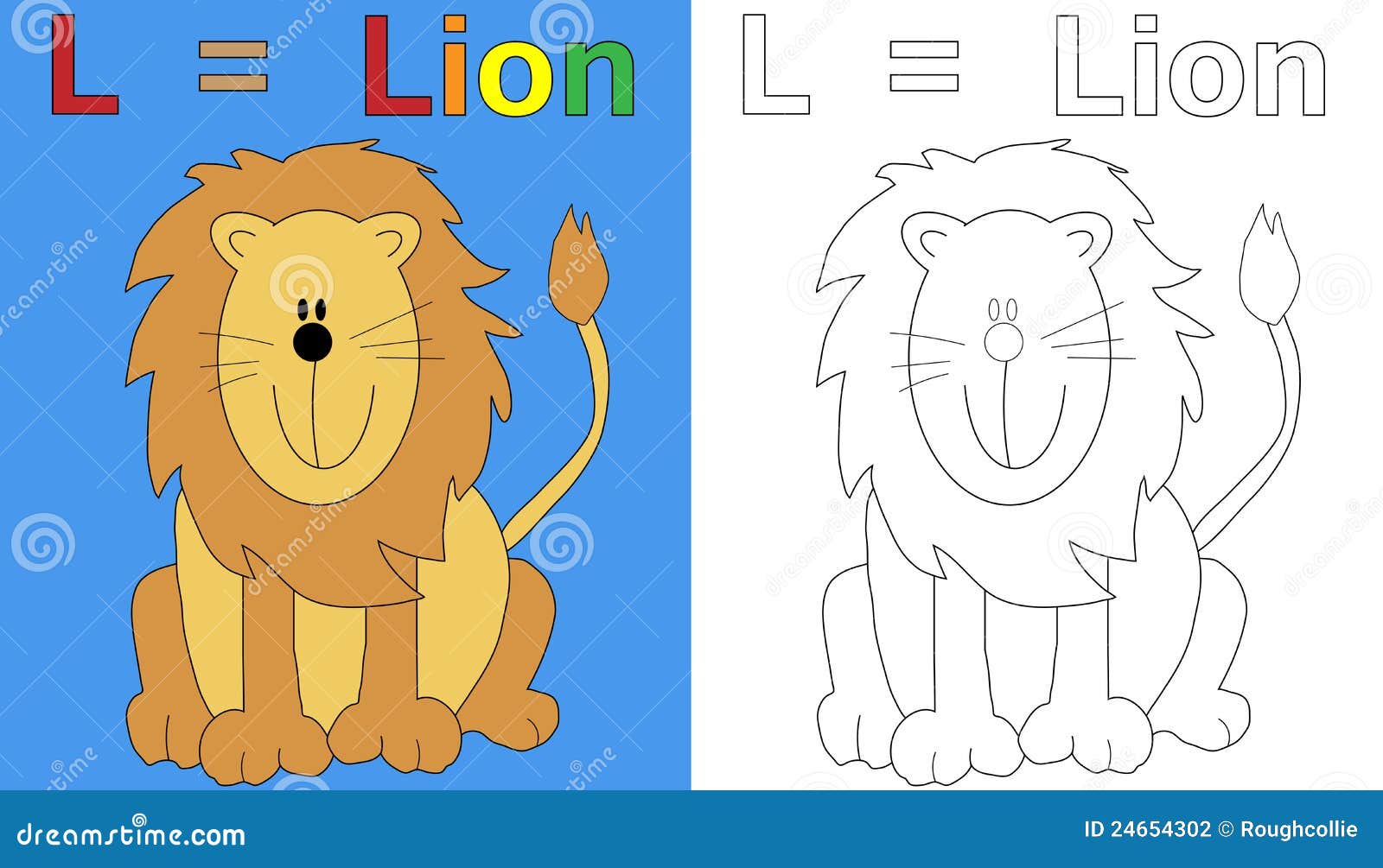 lion coloring book page stock illustration illustration of design 24654302