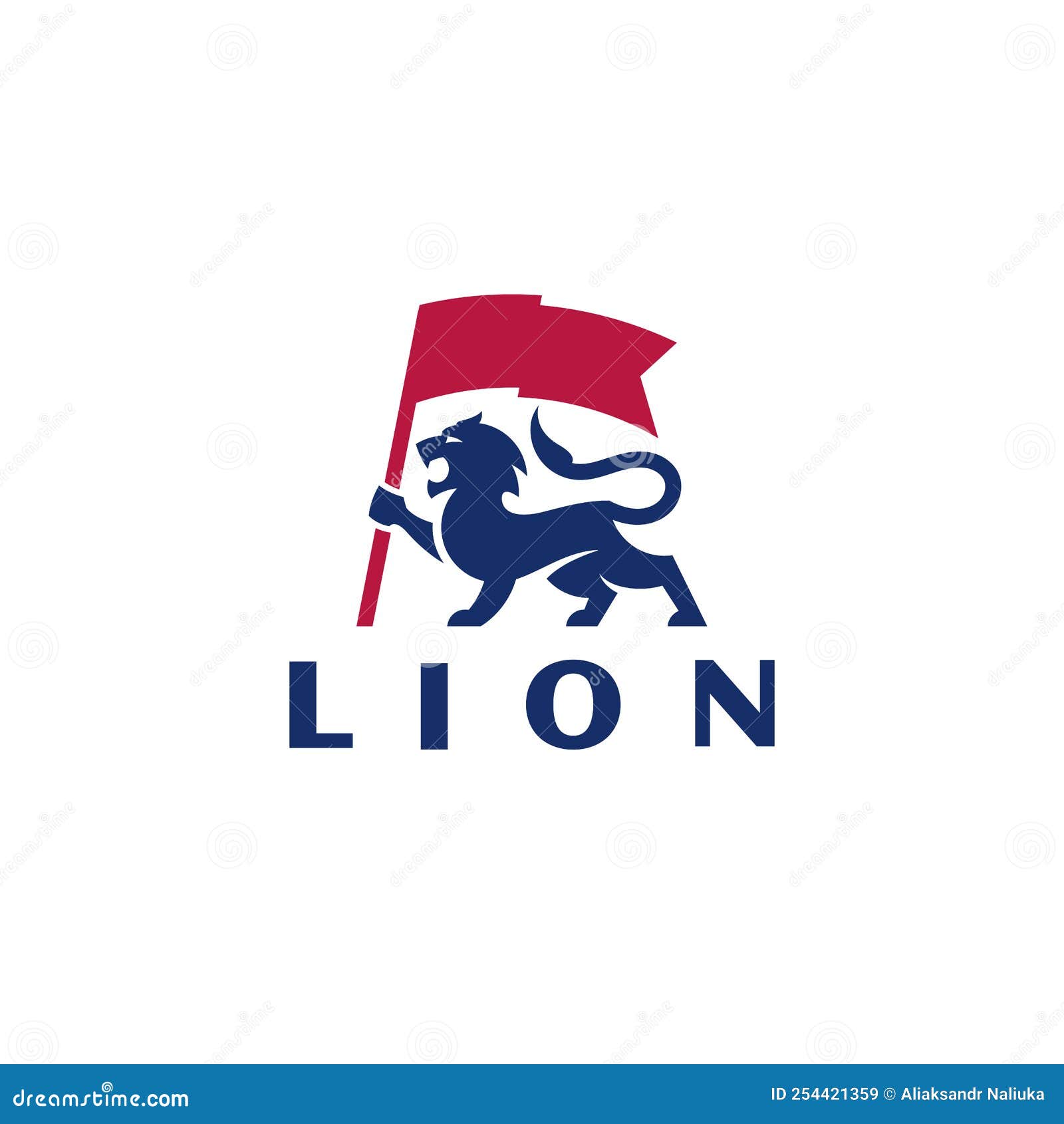 Lion Crest, Style Heraldic Vector Emblem. Modern Professional Color Design. Stock Illustration