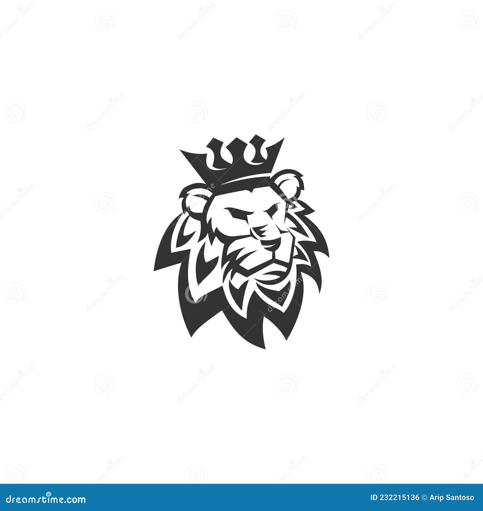 Lion Crown Template Illustration Emblem Mascot Isolated Stock Vector ...