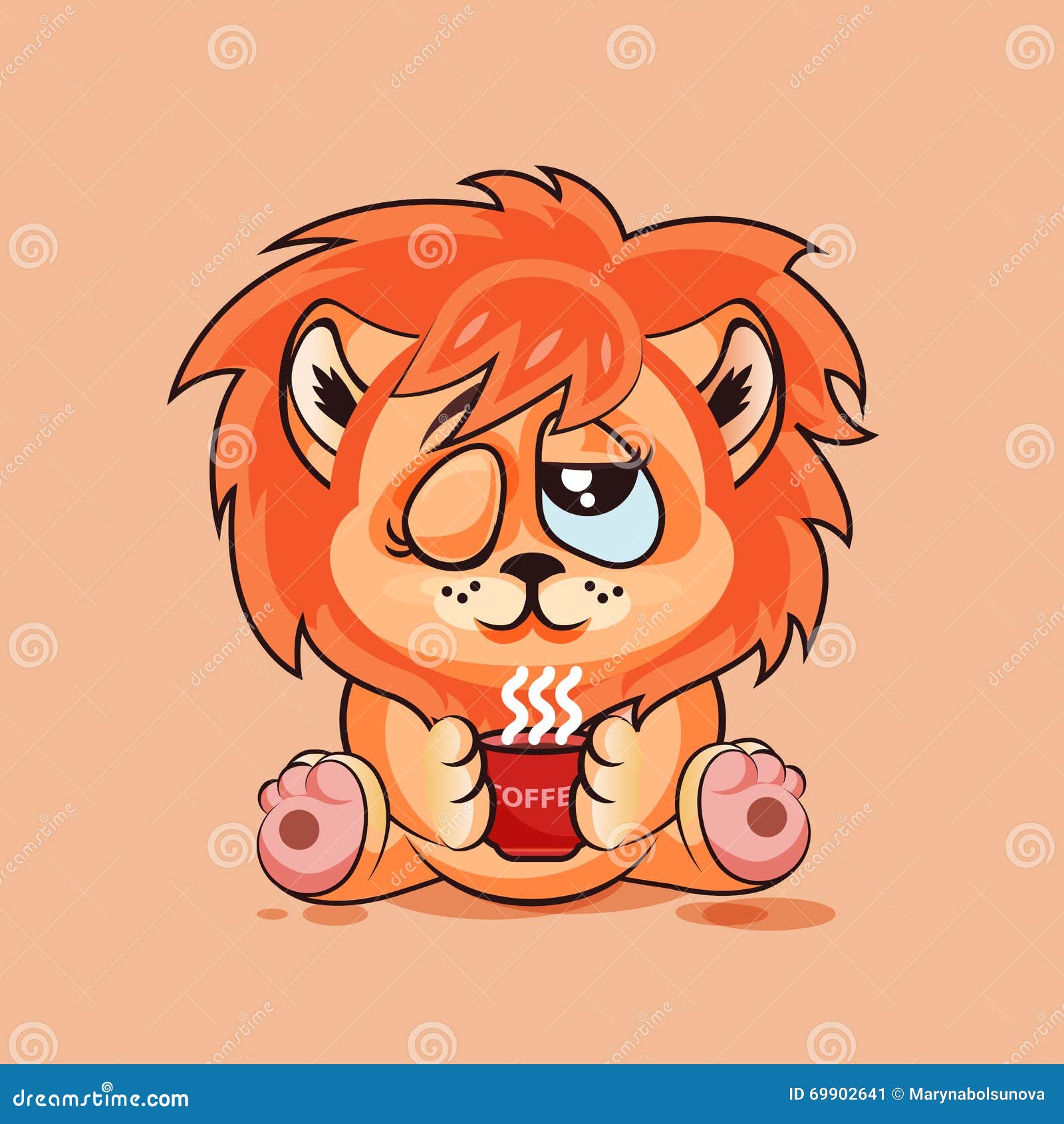 Lion cub Good morning stock vector. Illustration of eyes - 69902641 Lion cub Good morning stock vector. Illustration of eyes - 69902641