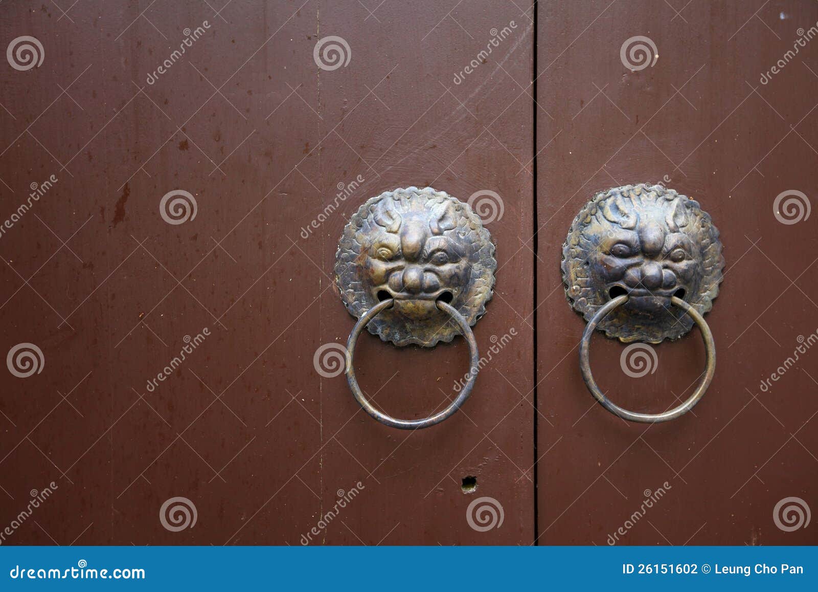 Lion door lock stock photo. Image of east, decoration 26151602