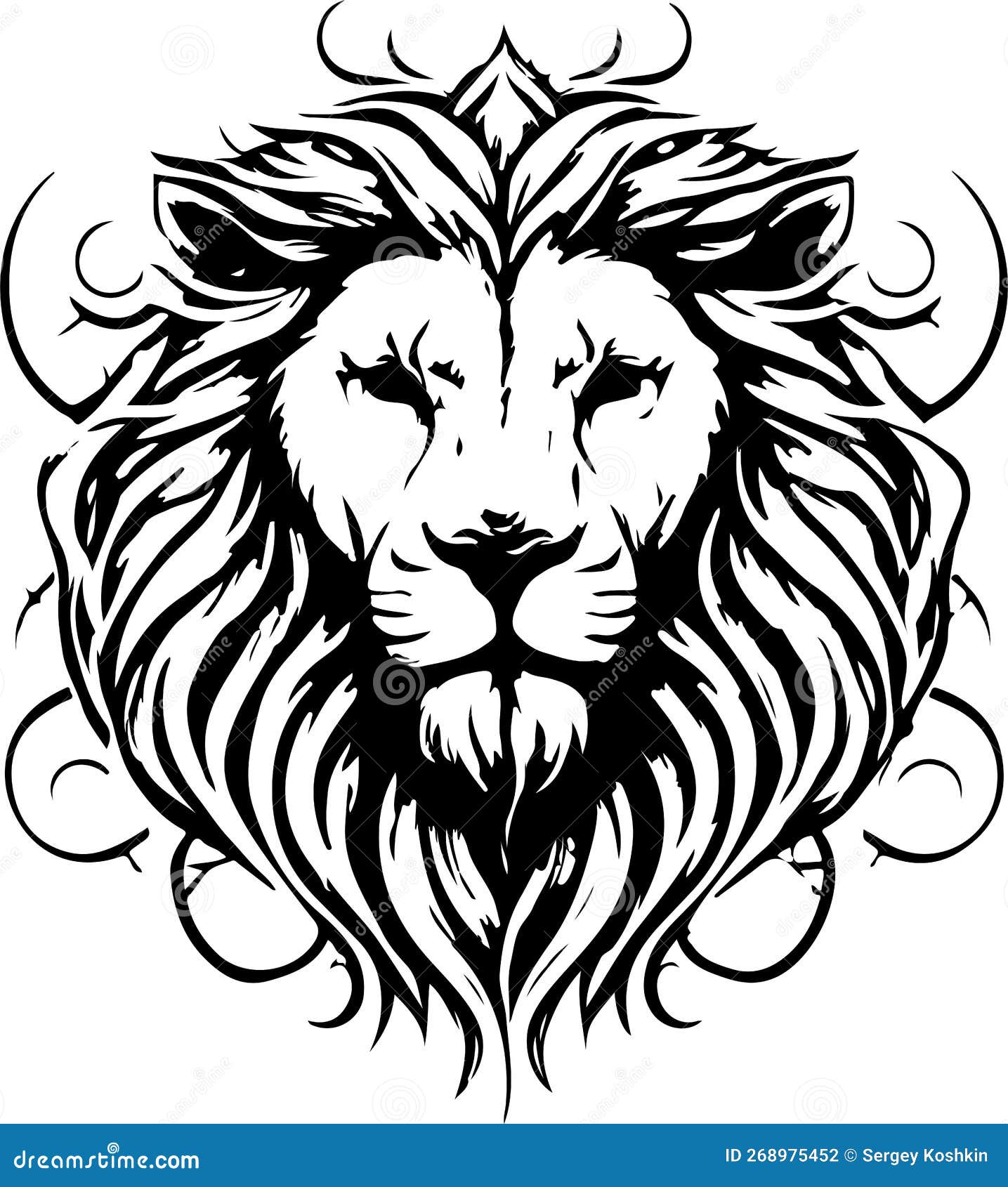 lion ethnic graphic style with celtic ornaments.  