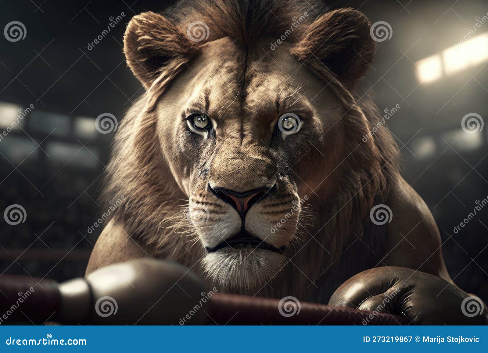 Lion Fighter Boxer Generative Ai Stock Illustration Illustration of