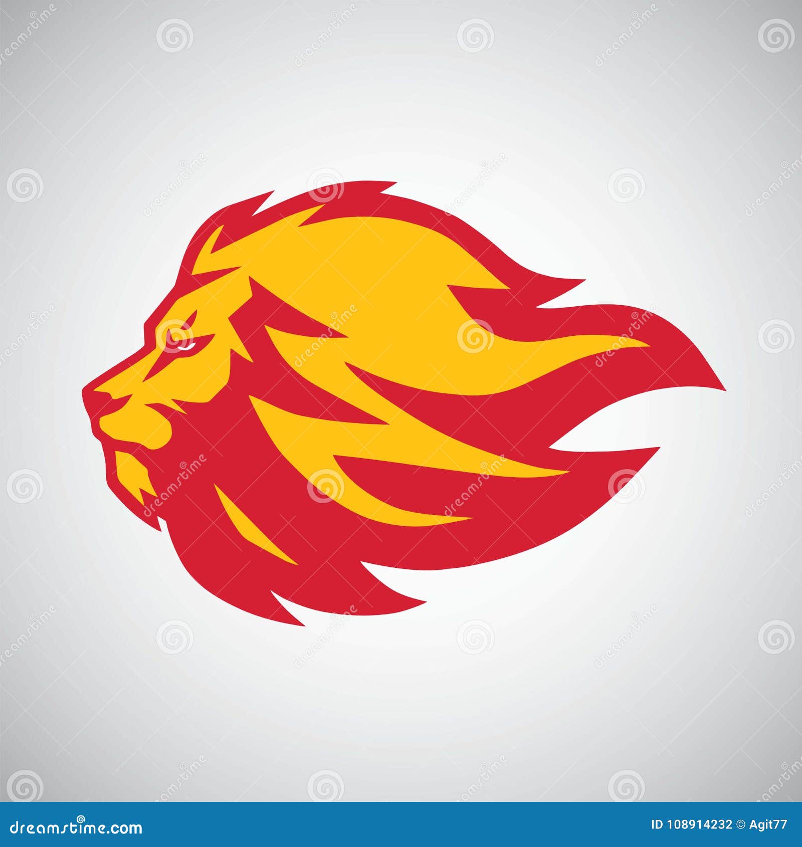 Lion Flame Fire Logo Design Stock Vector Illustration Of Label Insignia