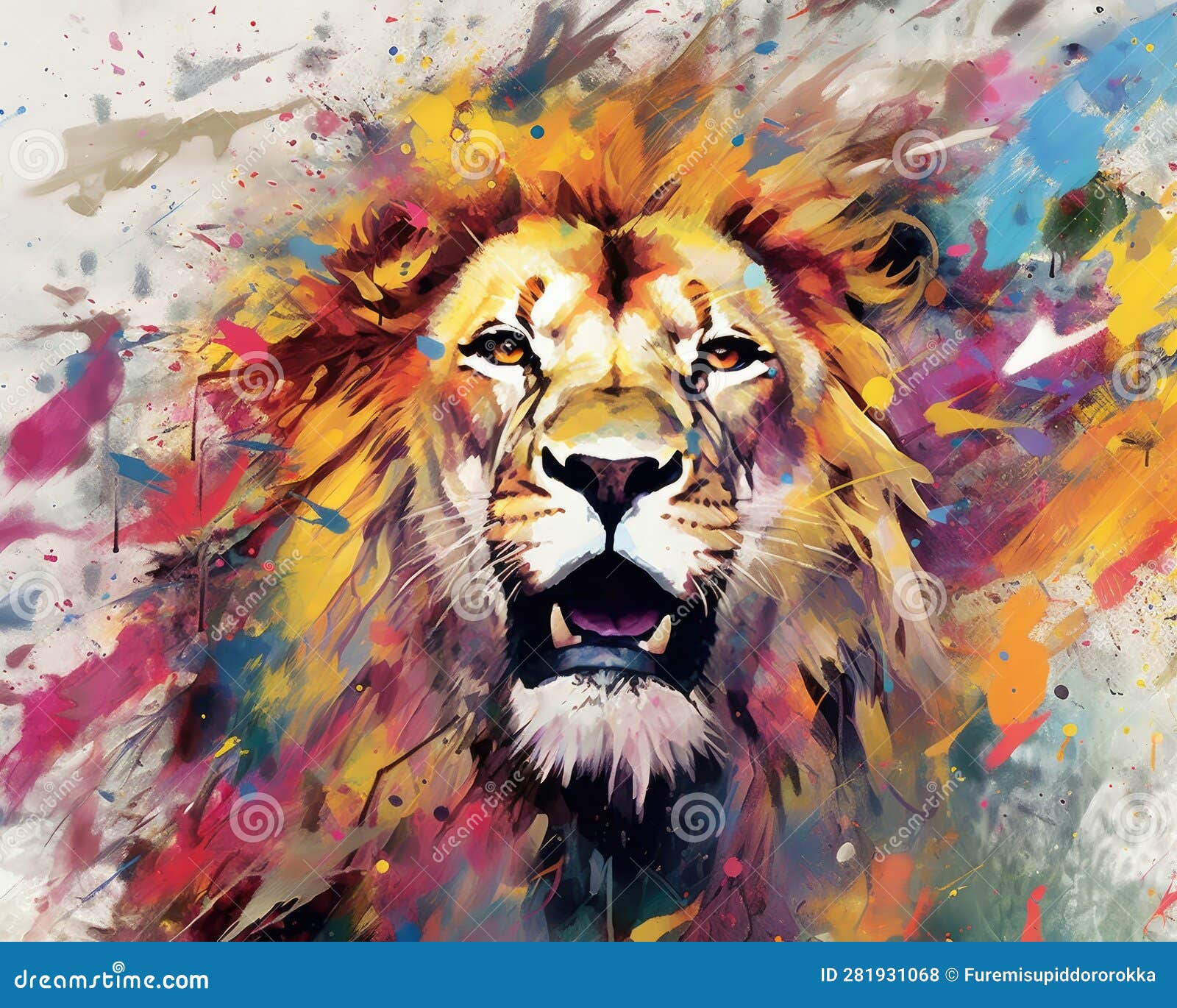 lion form and spirit through an abstract lens. dynamic and expressive lion print cute lion watercolor lion 