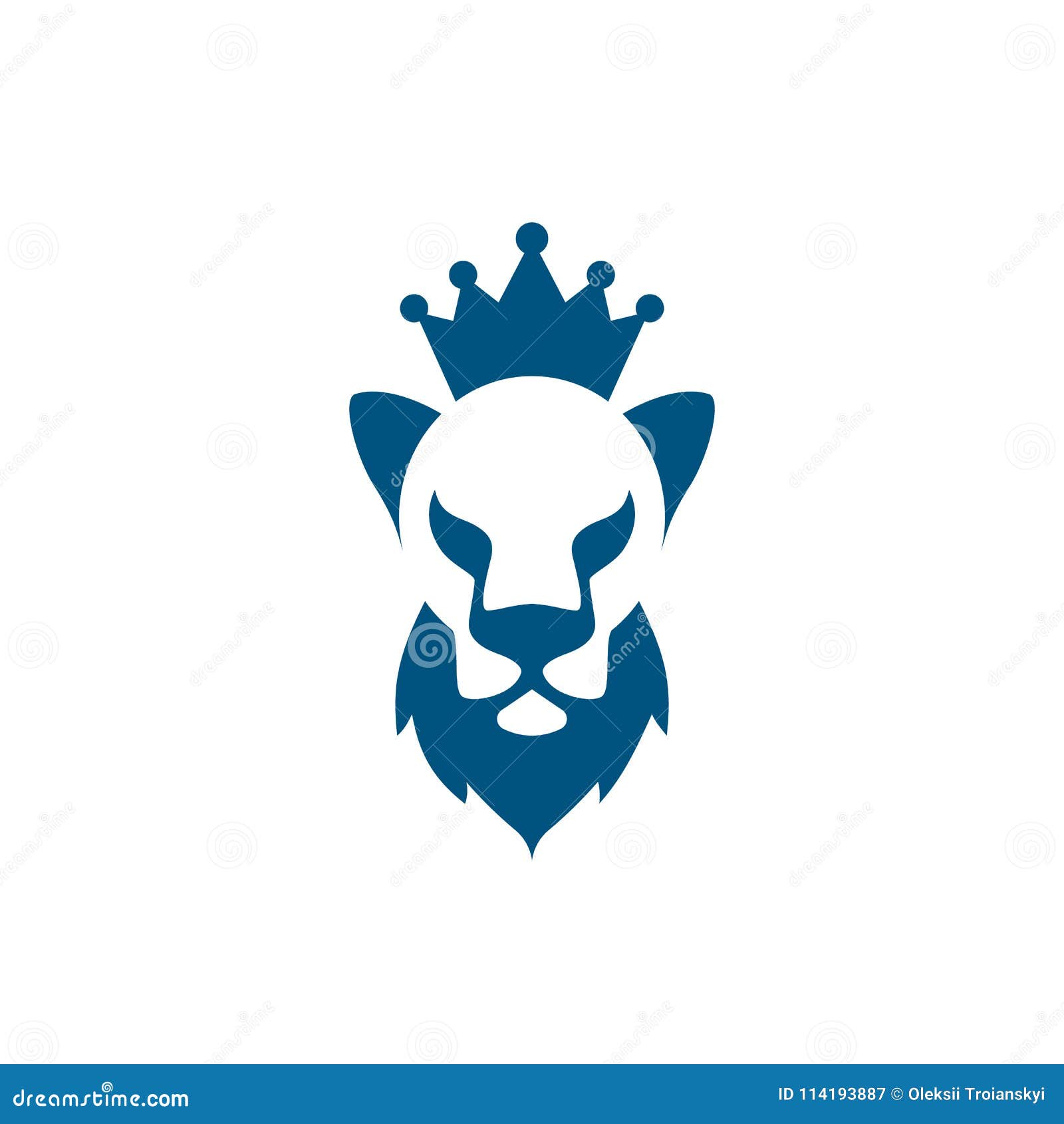 Lion Head with Beard and Crown Icon. Lion King Logo Idea. Stock Vector -  Illustration of brand, design: 114193887