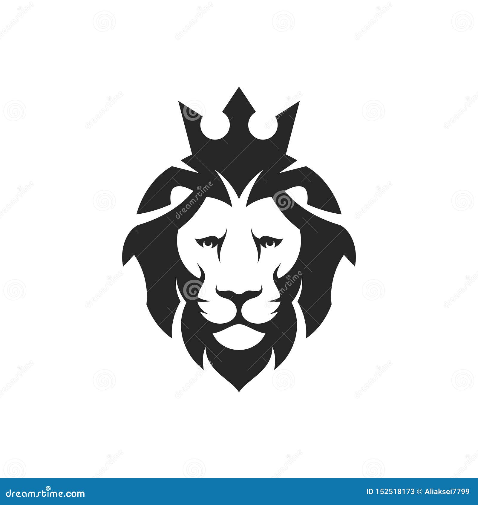 Lion head with crown. Logo stock vector. Illustration of design - 152518173