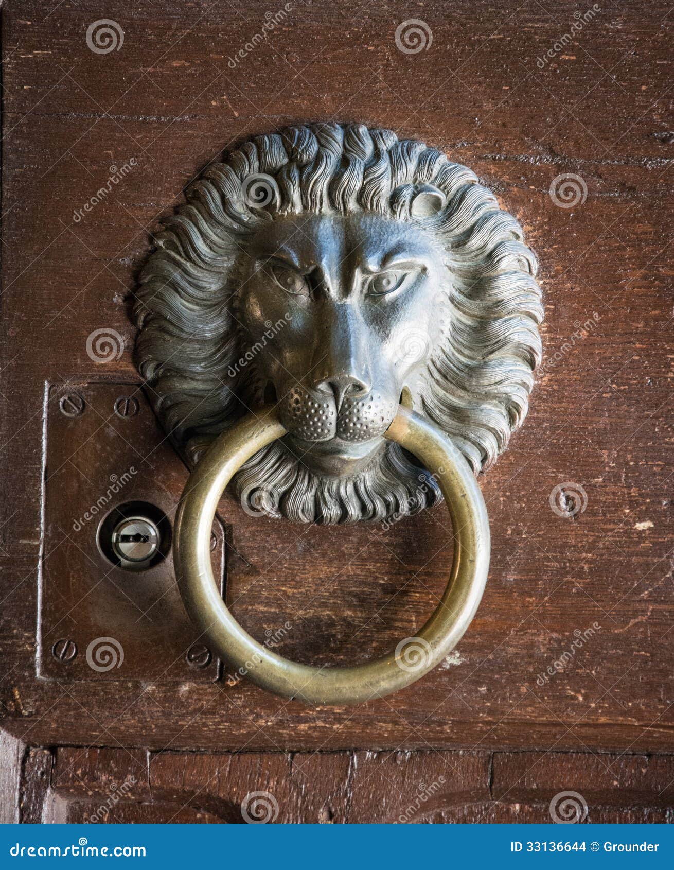 Lion Head Door Knocker, Ancient Knocker Stock Photo Image of handle