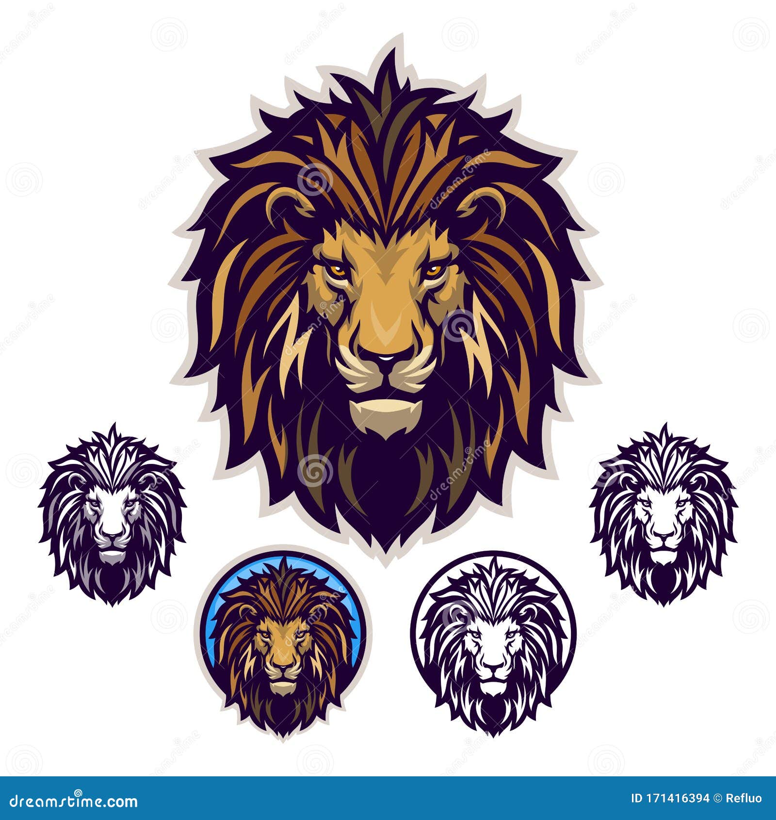 Lion head emblem stock vector. Illustration of drawing 171416394
